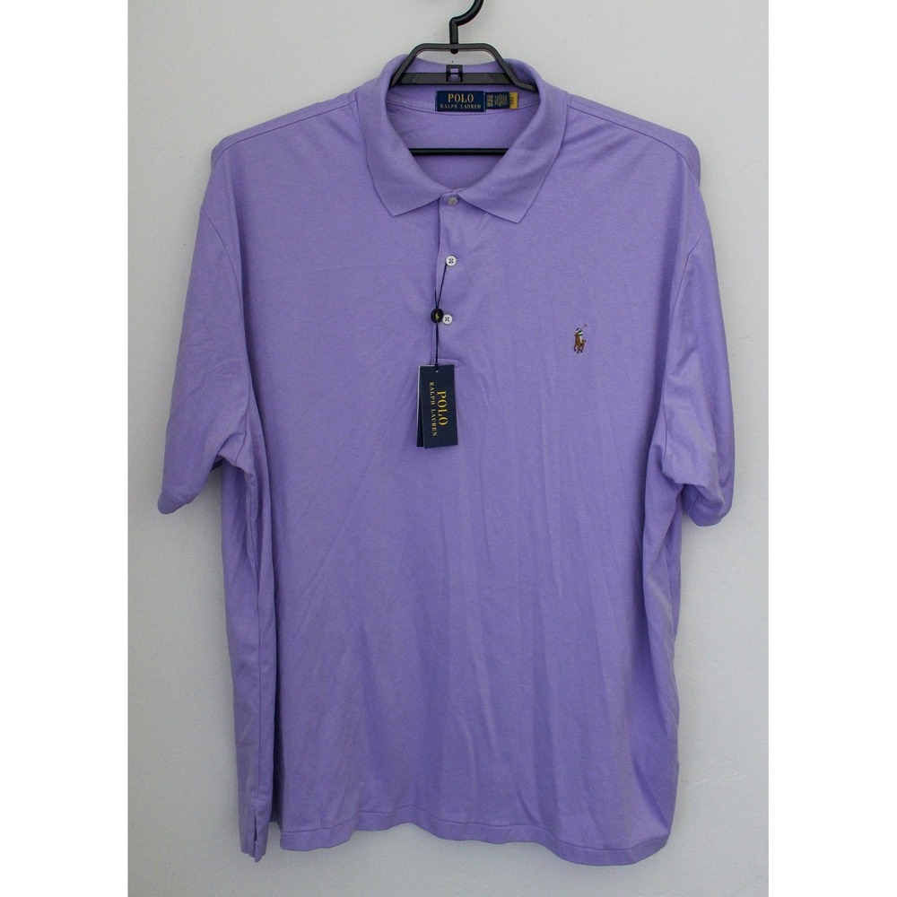 Polo Ralph Lauren Shirt Mens 3XB Purple Short Sleeve Pony Logo Golf Pullover